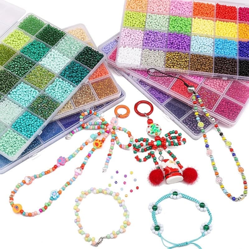 24 Grade Caixa De Contas De Arroz Artesanal DIY Jóias Pulseira Brincos Kandi Acessórios Materiais