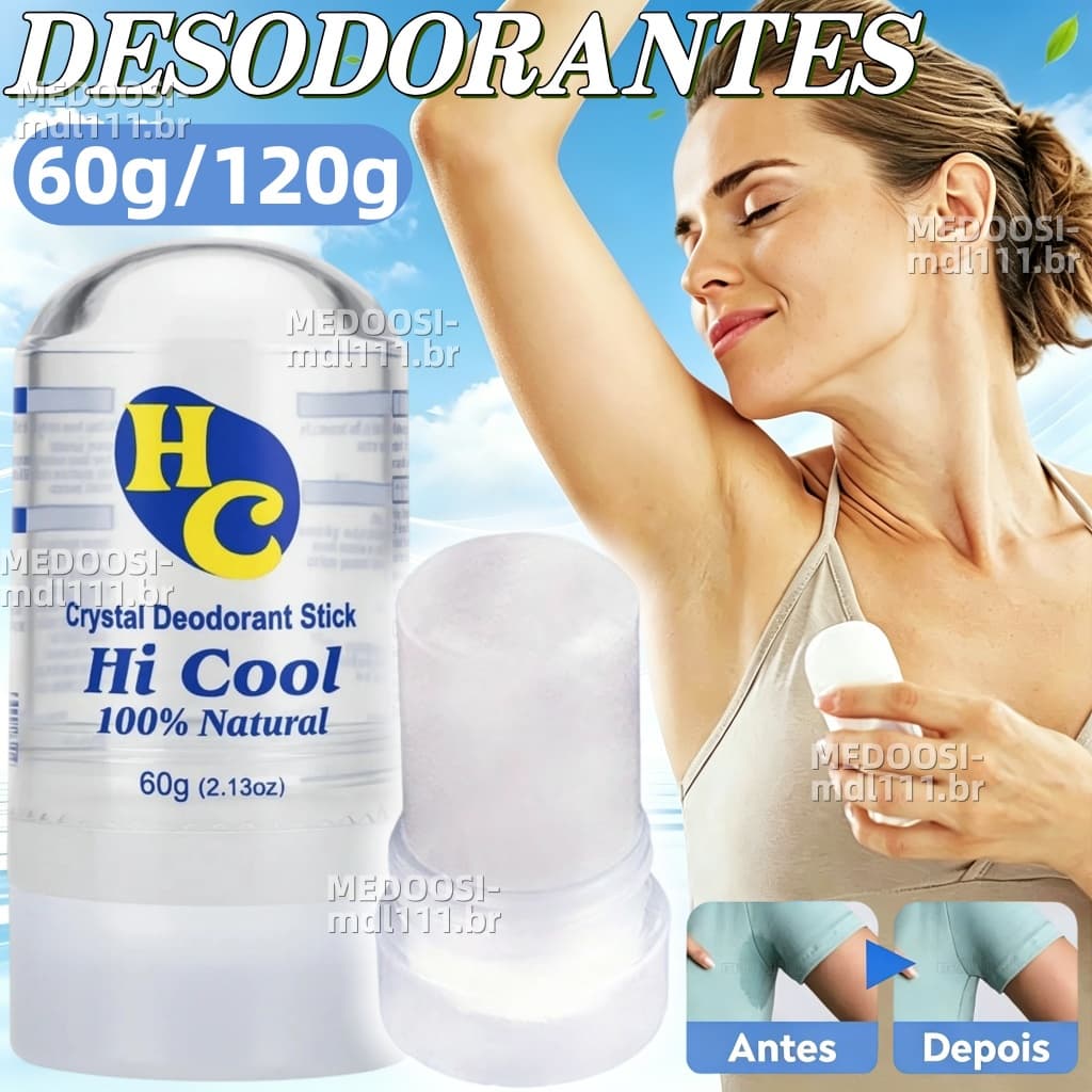 (60g/120g) Desodorante Antitranspirante Cristal Natural/Pedra Unissex Vermelhidão Corporal