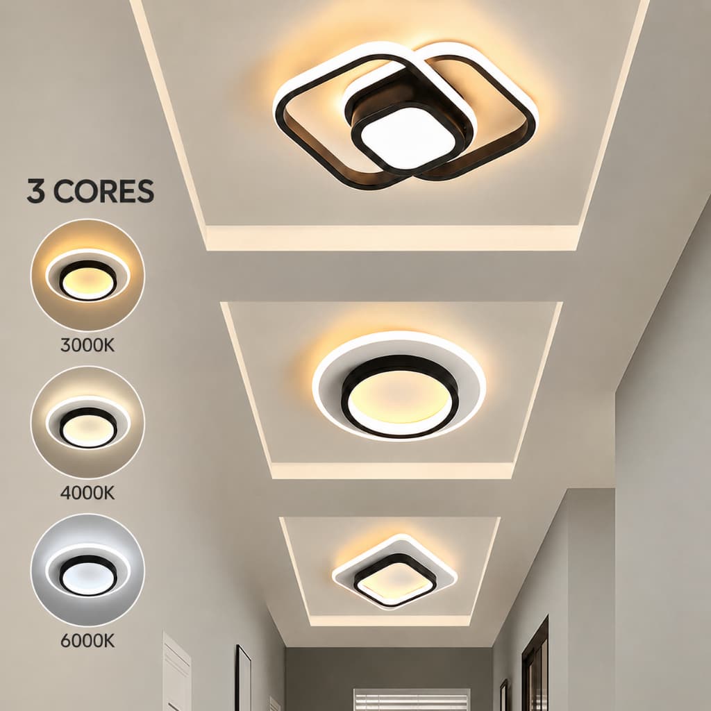 3 Cores Plafon Luminária De Teto LED Lustre Para Sala Corredor Quarto Sala de Estar Banheiro Minimalismo moderno