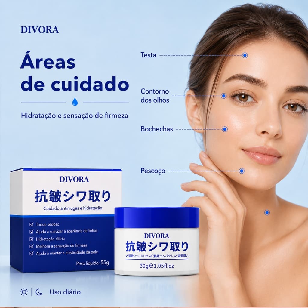 Creme Anti-Idade Facial Antirrugas Reafirmante Efeito Botox Hidratação Intensa 55g