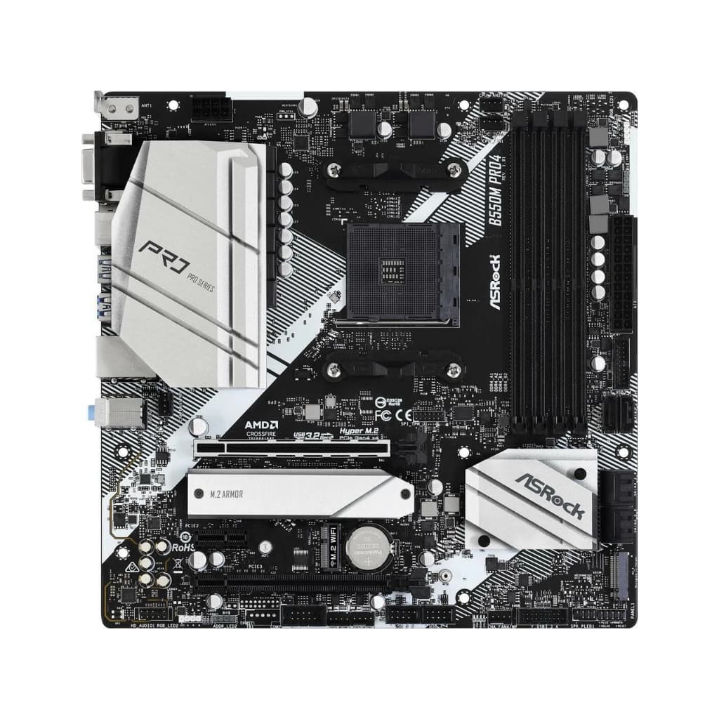 Placa-Mãe ASRock B550M PRO4 AM4 AMD B550 SATA 6 Gb/s Micro ATX