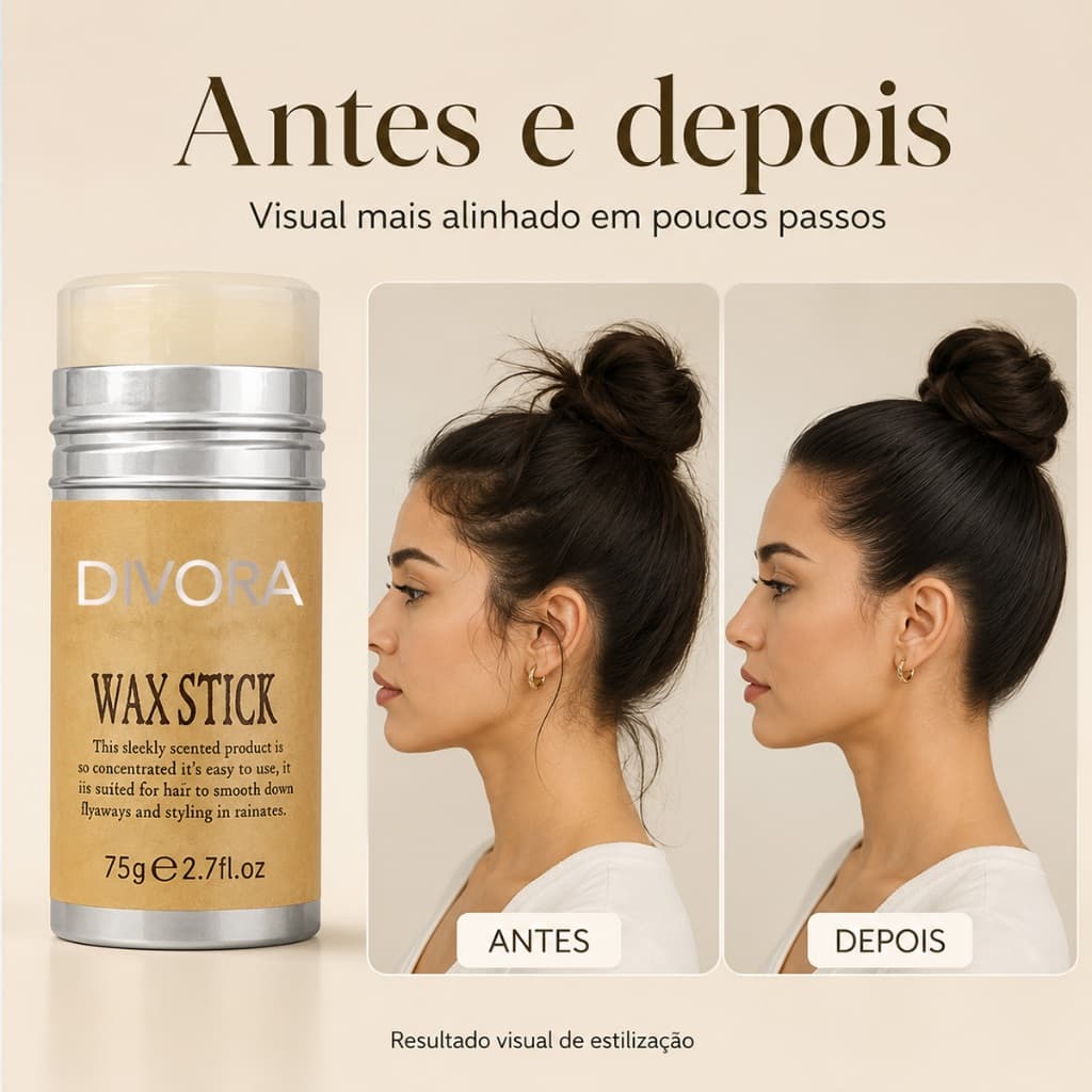 Bastão de cera de cabelo portátil, profissional, Para Liso , Sem Especiarias - 75g