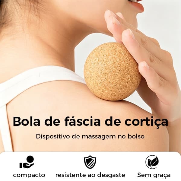 Bola de Massagem em Cortiça Natural Bola Miofascial Yoga Pilates Alívio de Tensão Muscular Ecológica