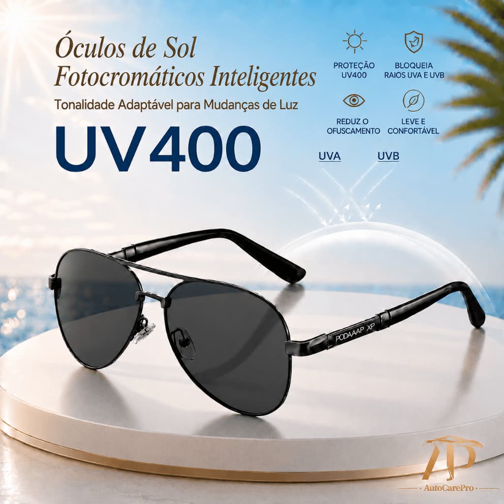 Óculos de Sol Unissex UV400 Polarizados Fotocromáticos Dia e Noite para Dirigir, Viajar, Ar Livre e Uso Diário