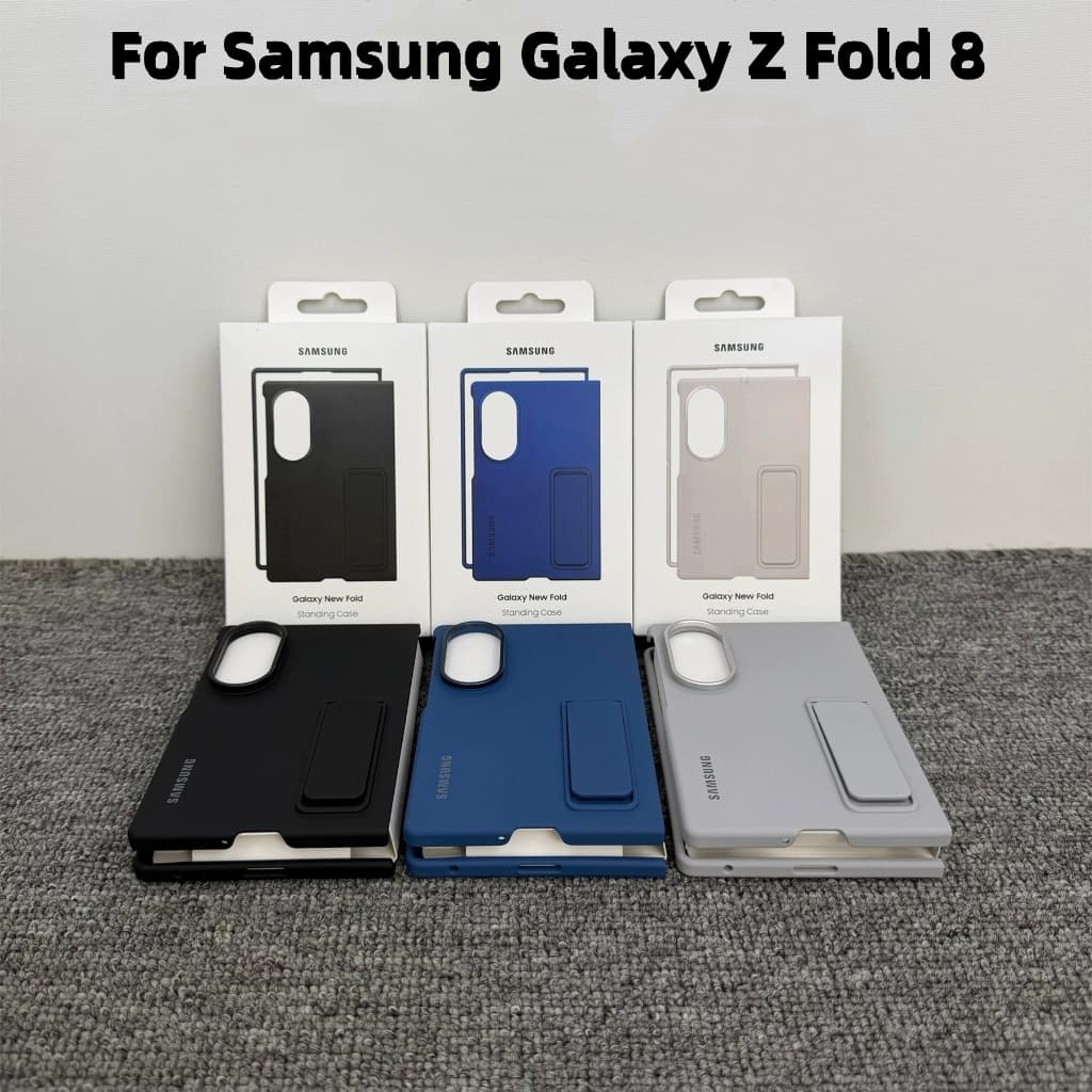 Original Samsung Galaxy Z Fold 8 5G Sensorial Em Pé Caso De Telefone Dobrável Suporte Duro Capa Para PC Fold8 Anti-Queda
