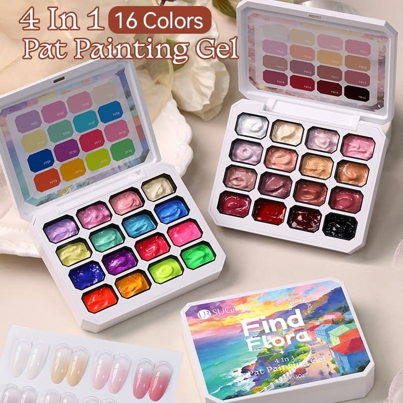 UR SUGAR 16 Cores/1 Grupo Pat Pintura Gel Para Desenho De Estampagem Gradiente E Padrão UV/LED Embeber Longo Desgaste