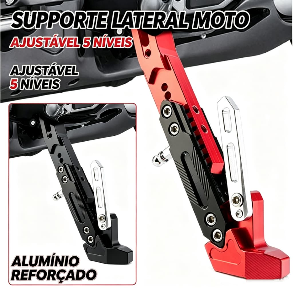 Suporte lateral ajustável Universal para motocicleta esportiva com mola