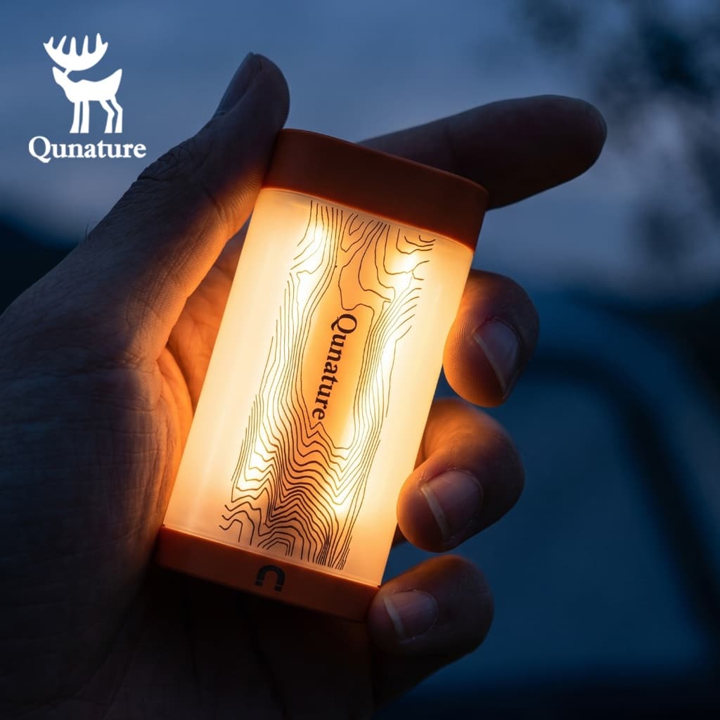 Qunature Mini Luz Magnética De Acampamento 500LM Lâmpada Portátil Para Barraca 44g Ultraleve USB Recarregável 3 Modos Qu