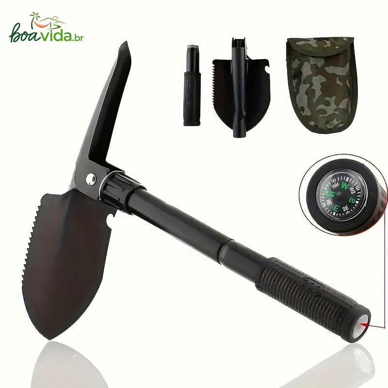 Pá Portátil Dobrável Militar De Emergência Multi-função Acampamento Camping