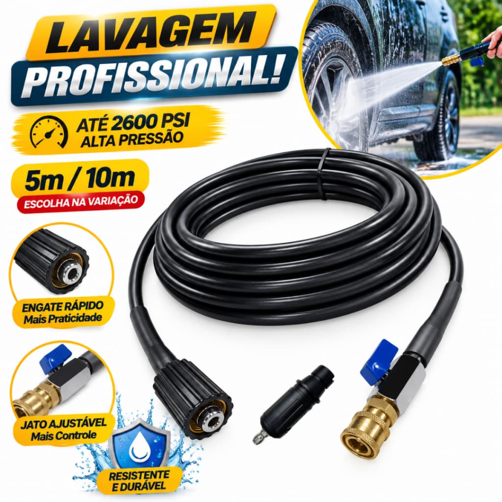 Mangueira com Bico Curto Registro Engate Rápido para Lavadora alta pressão Karcher K2 K3 K4 K5 K3.98