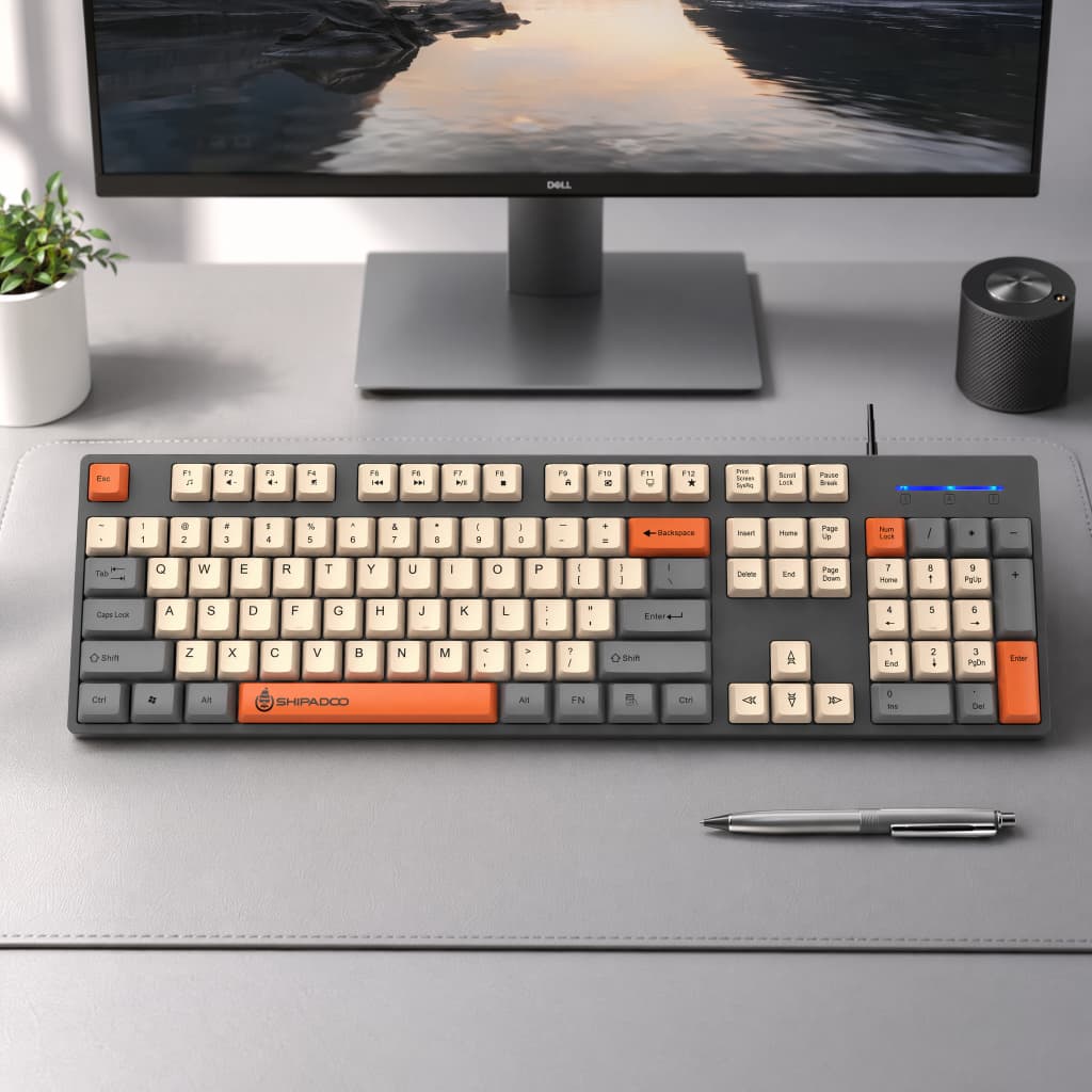 Teclado Chilkey Retro 104 Teclas Exclusivo Colorways Comfort Silent Para Uso Em Escritório De Jogos