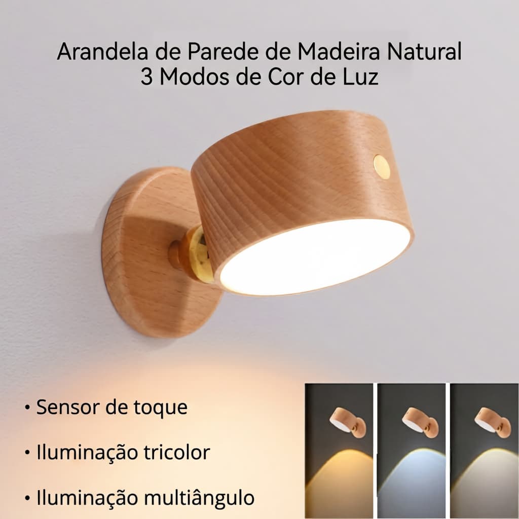 Lâmpada De Parede De Cabeceira De Madeira Quarto Leitura Carregamento USB LED Doméstico Magnético Corredor Varanda