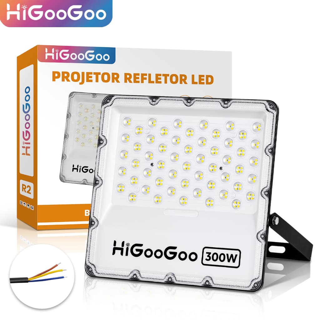 Refletor LED Solar 300W Sem oscilação Super Brilhante Bivolt Econômico IP66