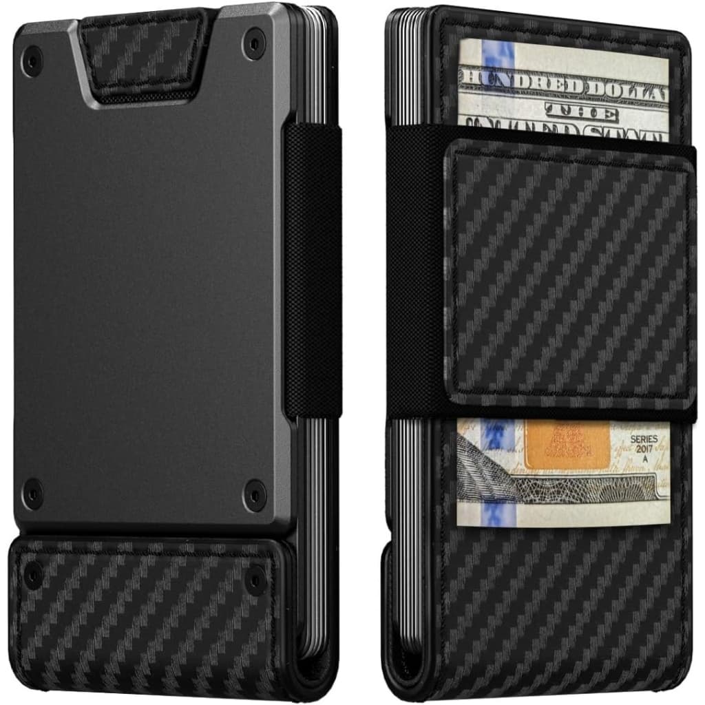 Carteira Masculina Fina Minimalista Porta-Cartões Metálico com Bloqueio RFID
