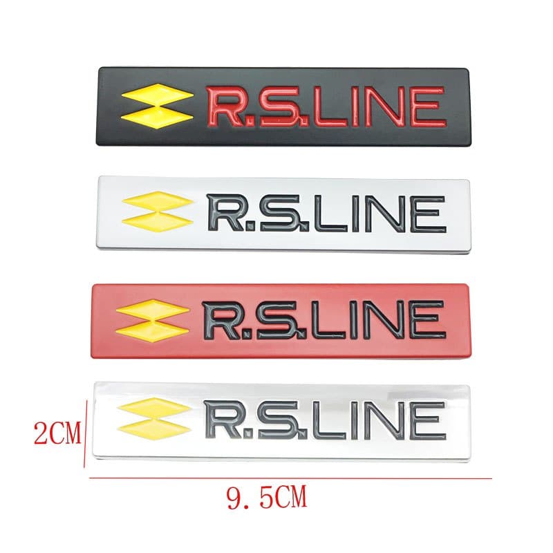 3D Metal RS Linha Logotipo Estilo Do Carro Emblema Para Renault Clio Captur Megane Kadjar Koleos Safrane Sandero Arkana