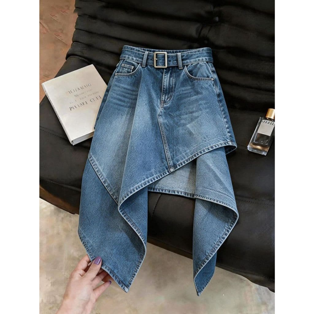 Novo estilo Popular deste ano estilo de venda quente reduzindo a idade mais magro olhar saia azul lavado Denim saia Irre