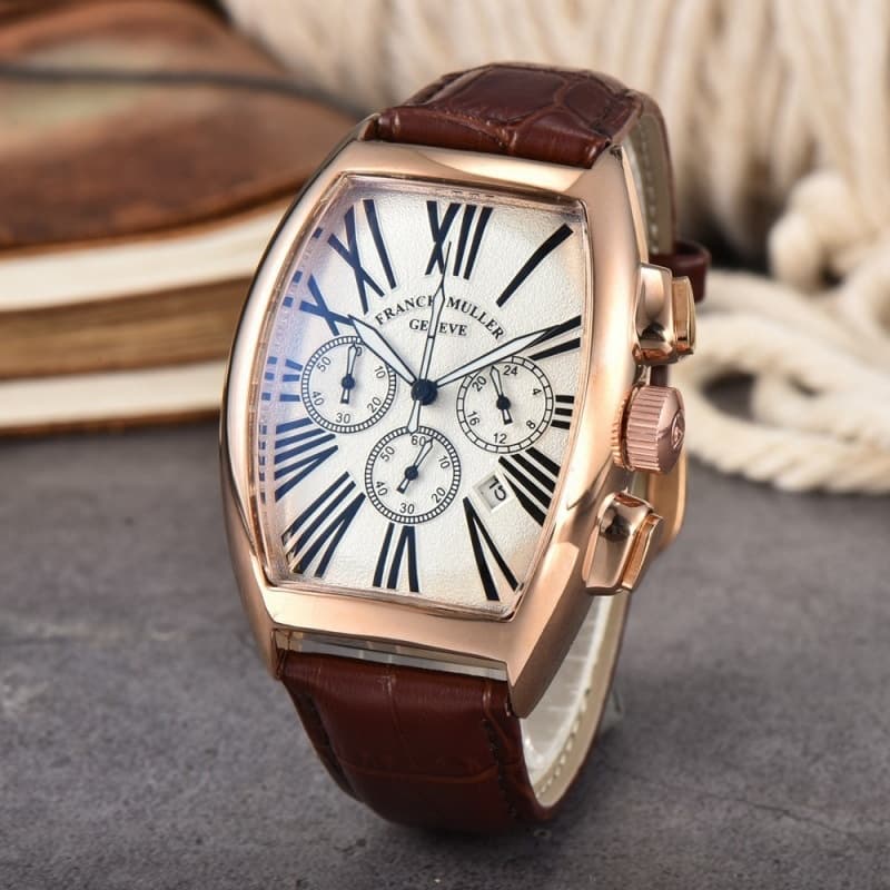 Relógio masculino relógio de quartzo de seis ponteiros FRANCK MULLER relógio de pulso de marca superior da moda