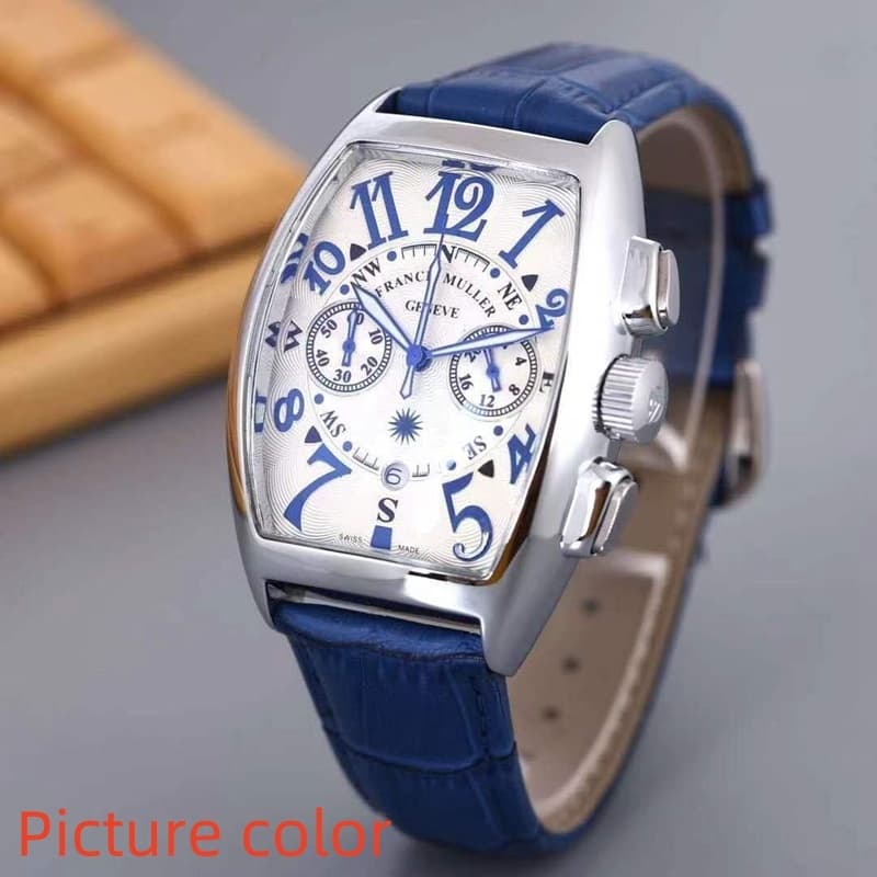 Relógio masculino de quartzo de cinco ponteiros FRANCK MULLER Relógio de pulso de marca superior da moda