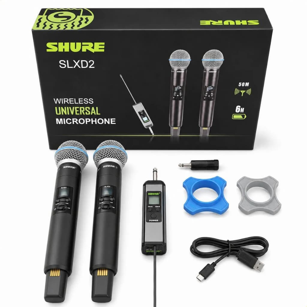 Microfone Sem Fio Universal SHURE SLXD2 , Cardióide Dinâmico