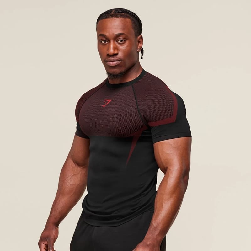 Camiseta Masculina Elástica Muscular Fitness De Secagem Rápida Confortável Adequada Para Esportes Ao Ar Livre Jogging Gi