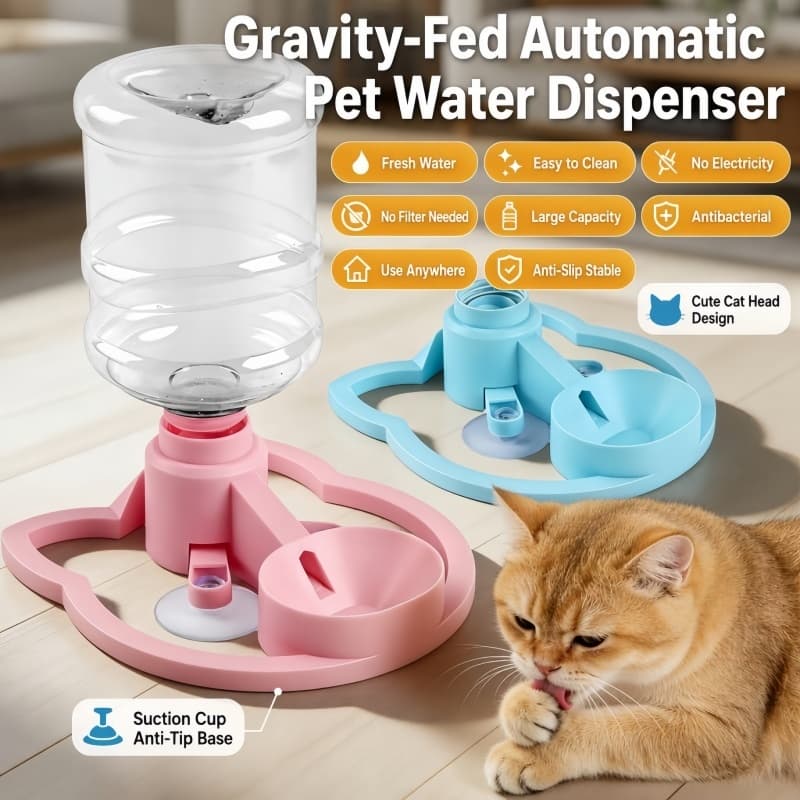 Dispensador Automático De Água Para Animais De Estimação (Sem Garrafa) Suporte Beber Cães E Gatos Recarga Automática De