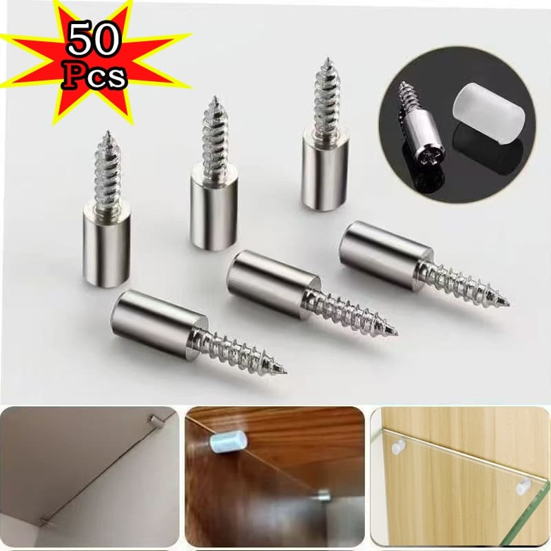 Kit 100 Parafusos Pino Para Prateleiras Suporte com Manga Antiderrapante em Silicone Madeira