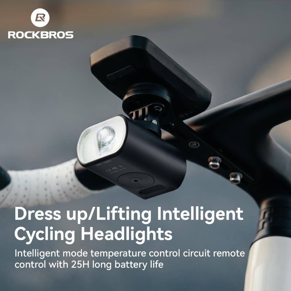 ROCKBROS 1000LM Luz De Bicicleta Anti-Reflexo Feixe De Corte Farol Dianteiro Display De Energia Digital Liga De Alumínio