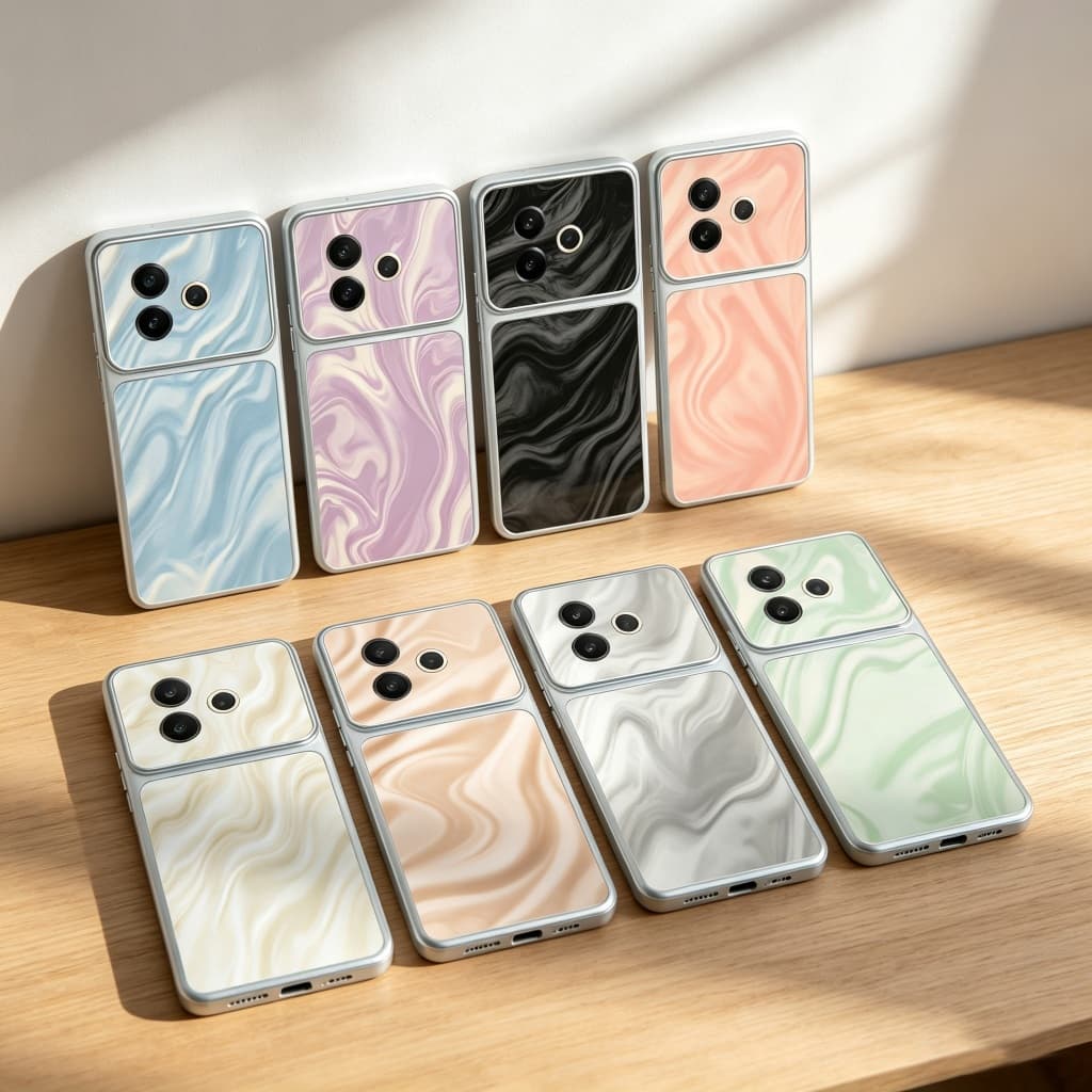 Capa De Telefone Luxuosa Com Padrão De Textura Ondulada De Água 2 Em 1 Vivo Y78 Y77 Y76S Y76 Y75 Y74S Y56 Y55 Y51 Pro 5G