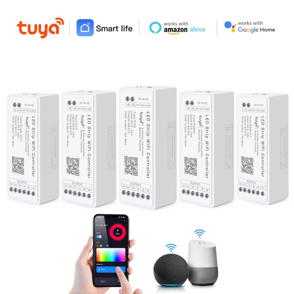 Caixa Inteligente Do Controlador Diodo Emissor De Luz De TUYA Para A Cor Única/RGB/RGBW/CCT/RGBCCT