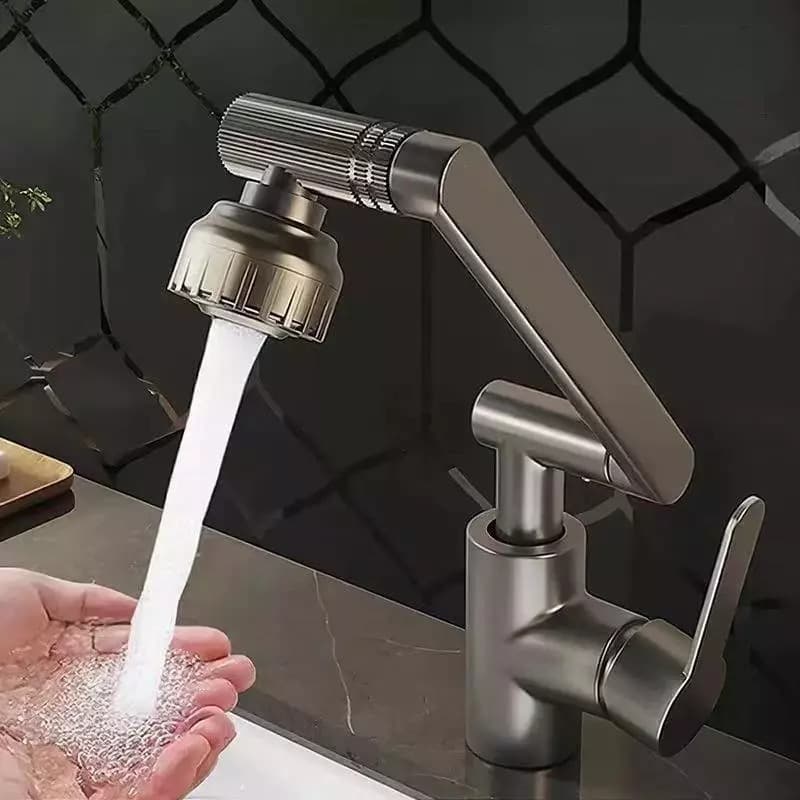 Torneira Giratória 360° com Braço Robótico Multiuso para Cozinha e Banheiro - Dois Modos de Jato