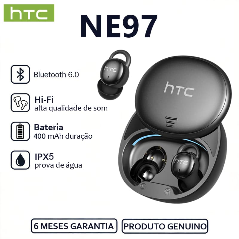HTC NE97 Fones de ouvido para dormir Bluetooth 6.0 Hi-Fi alta qualidade de som Redução de ruído inteligente