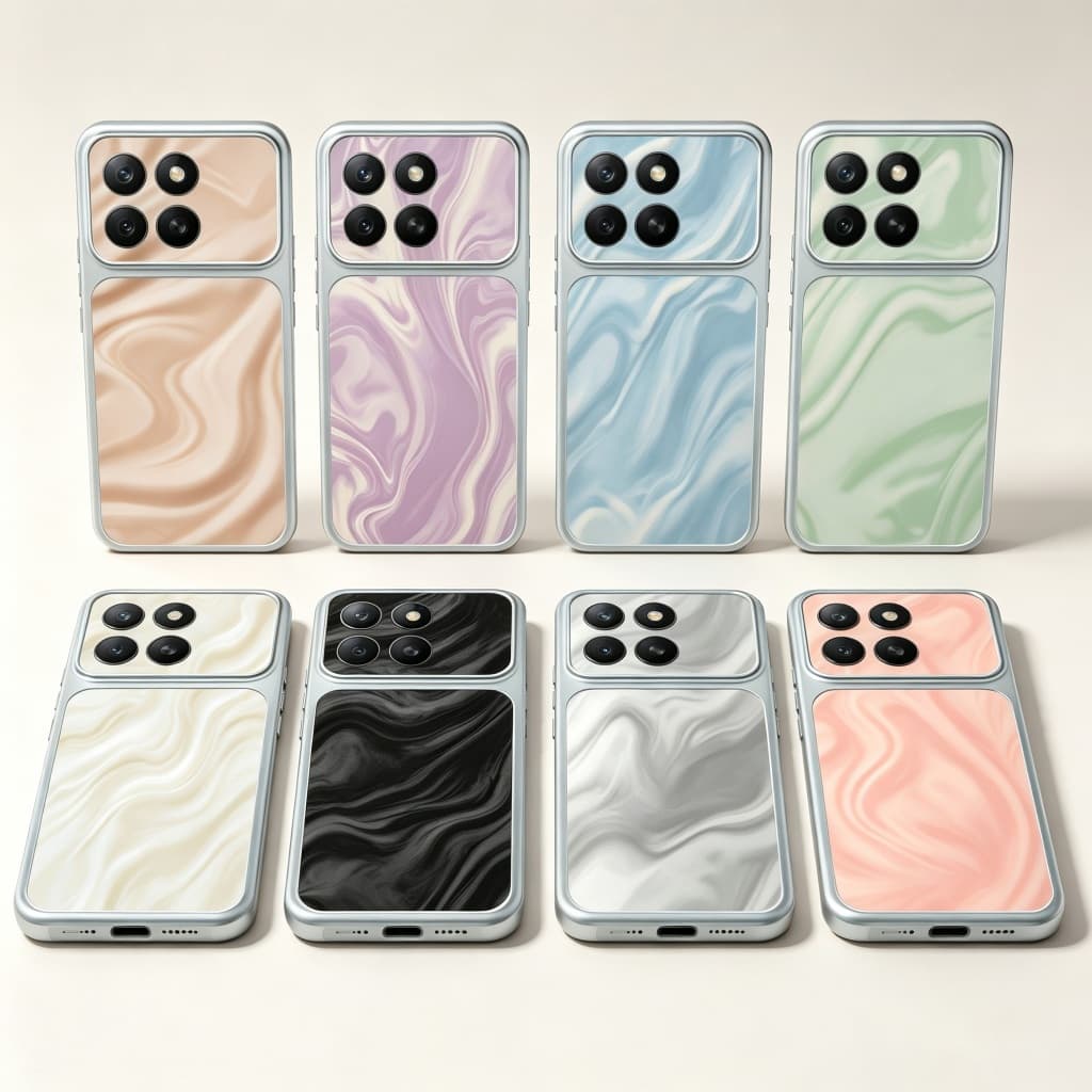 Capa De Telefone Com Moldura Prateada Textura De Mármore Para Huawei Honor X6 X6S X8 X8A X8B X8C X8D X9 X9A X9B X9C X9D