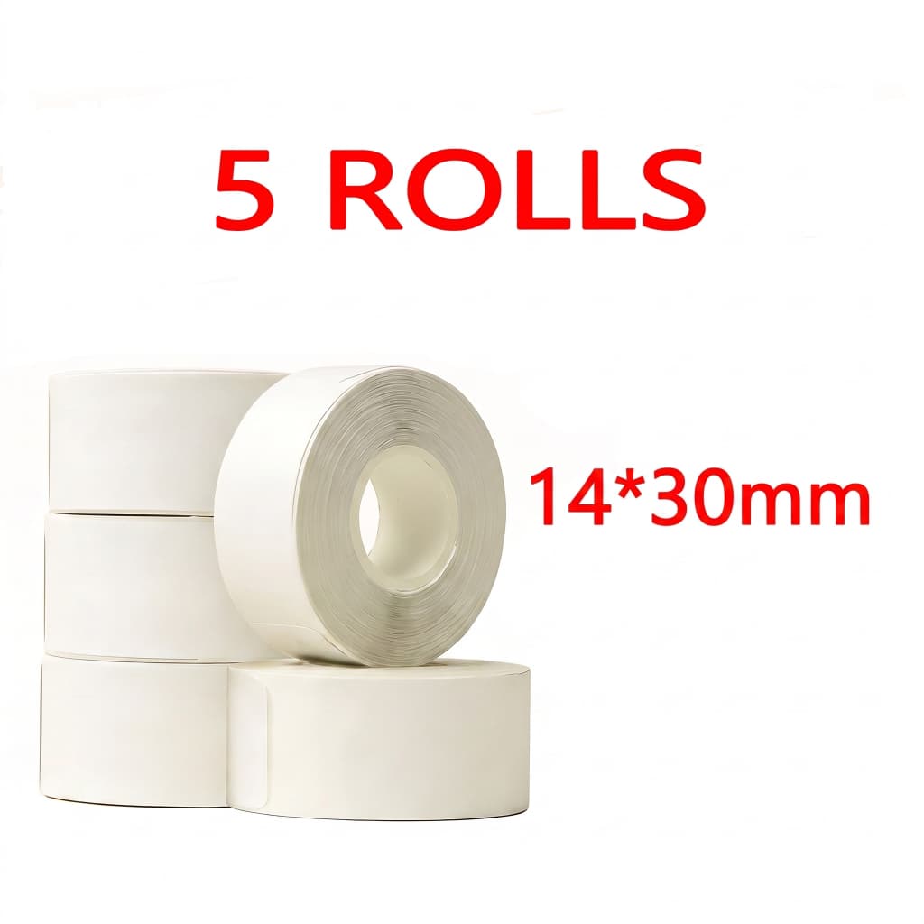 5 Rolos De Recarga De Etiquetas Térmicas Para L12 – Papel Adesivo Térmico Direto (14x30mm/14x40mm)