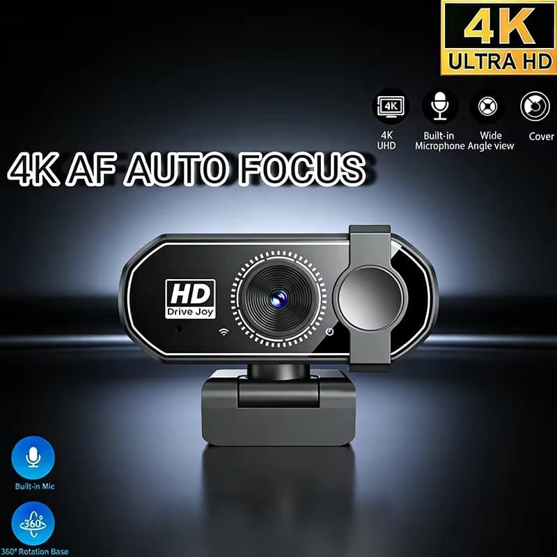 Webcam Com Foco Automático 4K , 2K , 1080P , Full HD , Câmera Web Cam Para Laptop , PC , Windows , IOS , PS5 , Microfone