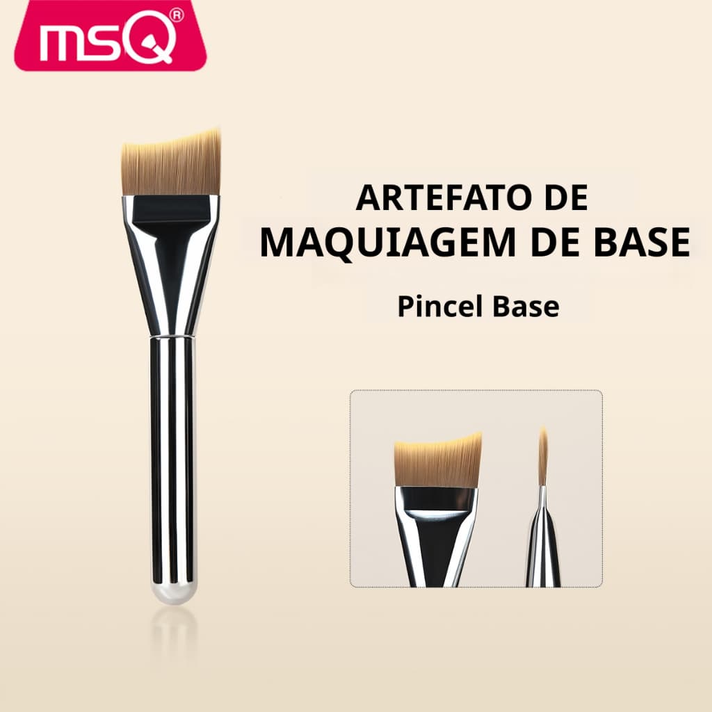 MSQ Fishtail Fundação Escova Sem Pó Cabeça Inclinada Ultra Fino Plana Pincéis De Maquiagem