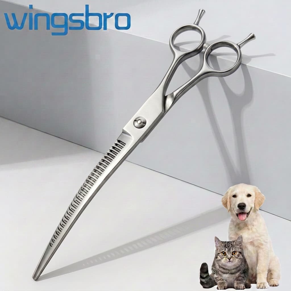 Tesoura Curva Para Cães De 8 Polegadas , Desbaste Cuidados Com Animais De Estimação wingsbro