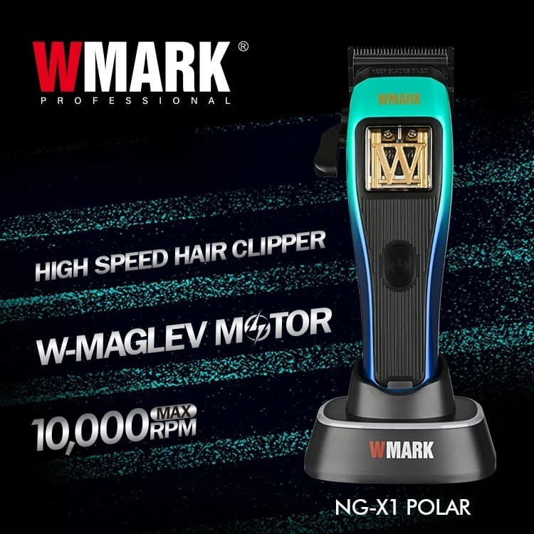 Máquina De Cortar Cabelo WMARK NG-X1 POLAR 10000RPM Maglev , Lâmina DLC , Base De Carregamento Tipo C , 5 Comprimentos A