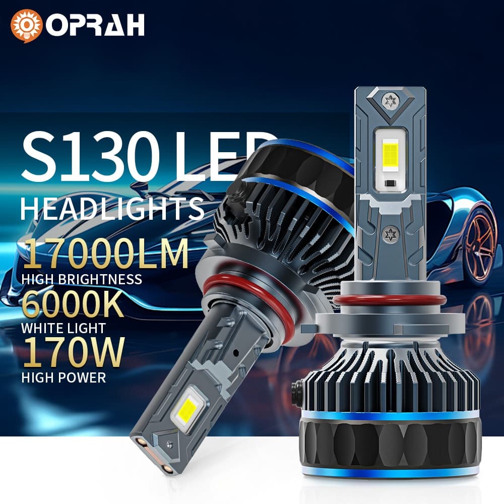2 Pcs S130 170W LED Lâmpada De Farol H7 H11 H1 9005 9012 17000LM 6000K Luz Branca De Carro
