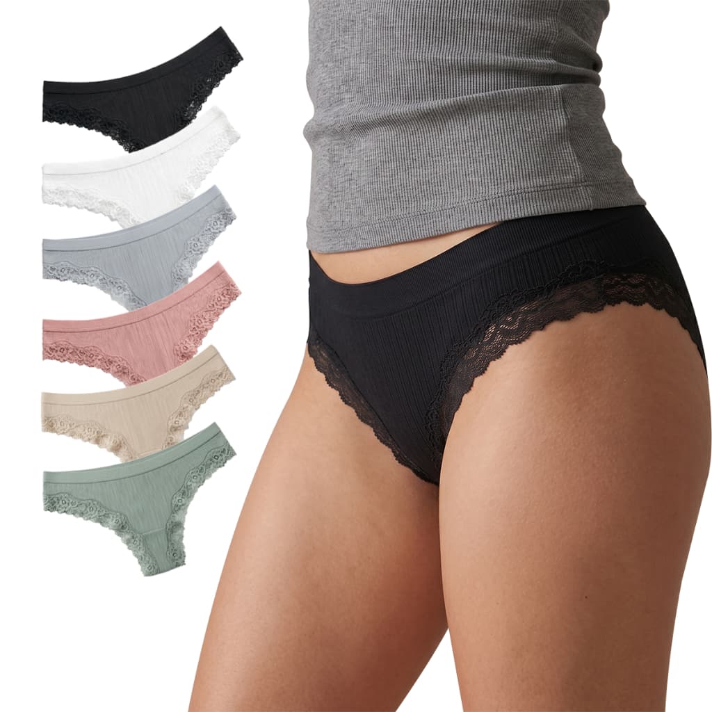 Kit 4 Calcinhas Femininas Algodão Puro, Renda Lateral, Invisível, Não Aperta, Elástica e Modeladora