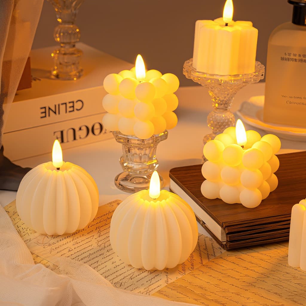 Luminárias -Vela Eletrônica LED Decorativa Amarela com Bateria – Decoração Segura para Festa, Casamento e Natal