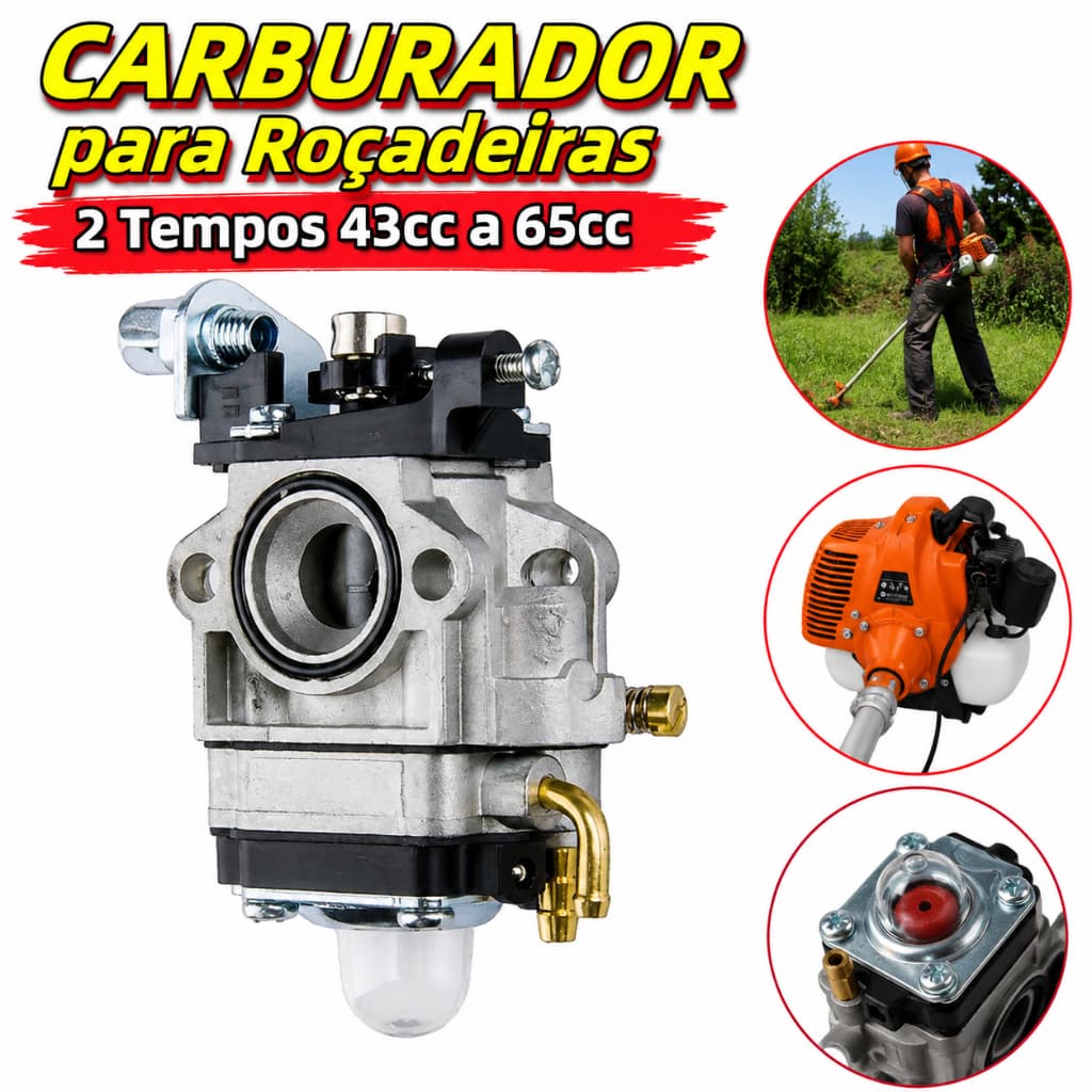 kit carburador e vela para roçadeiras 435 52 49 63cc para