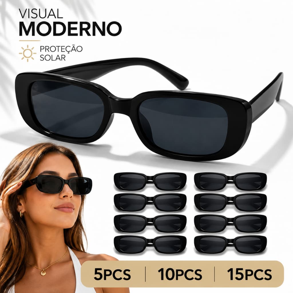 KIT 15 ÓCULOS RETRÔ UNISSEX | LIDERANÇA EM TENDÊNCIA + ÓCULOS DIVERTIDOS | FESTA FORMATURA CASAMENTO EVENTO | COR PRETO
