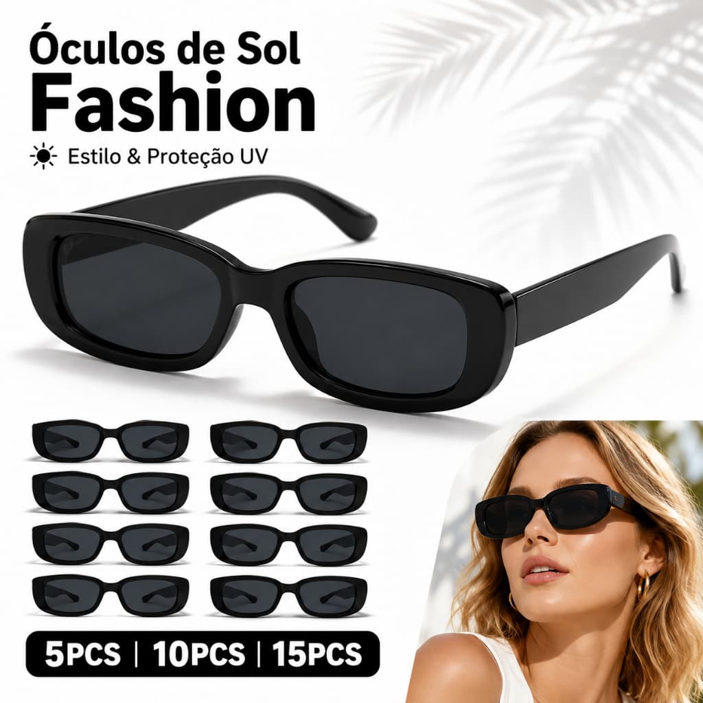 KIT 15 ÓCULOS RETRÔ UNISSEX FESTA FORMATURA CASAMENTO EVENTO COR PRETO