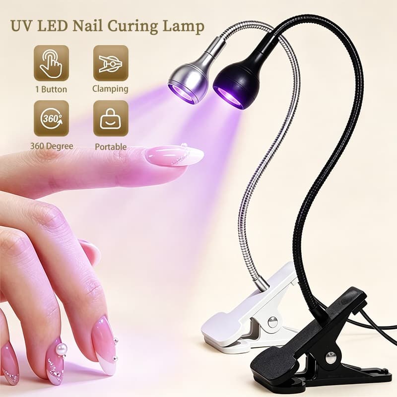 Nail Lamp Usb Clip Desk Lamp 360 Degree free Rotation Light Nail Polish Uv Curing Violet Light Quick drying