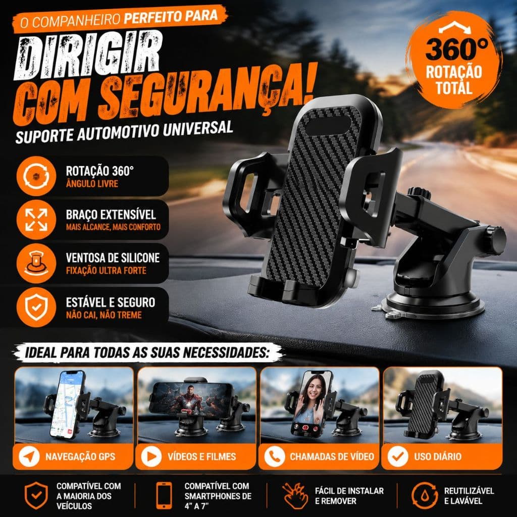 Suporte Popular de telefone para carro, com ventosa, Design retrátil, ventosa adequado para Console central de vidro