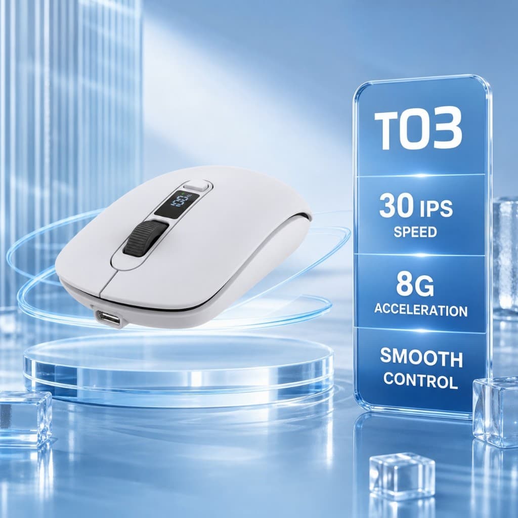 APAYADO T03 Teclado Para Jogos Mecânico 2.4G Sem Fio Silencioso Mouse Computador 3200 DPI 500mAh Recarregável Clique Lap