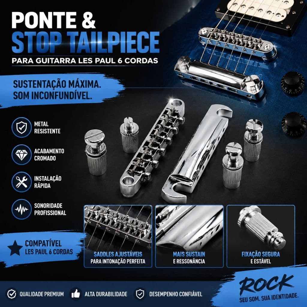 Acessórios de guitarra acessórios de guitarra elétrica travesseiro de lp ponte de guitarra elétrica 6 cordas lp