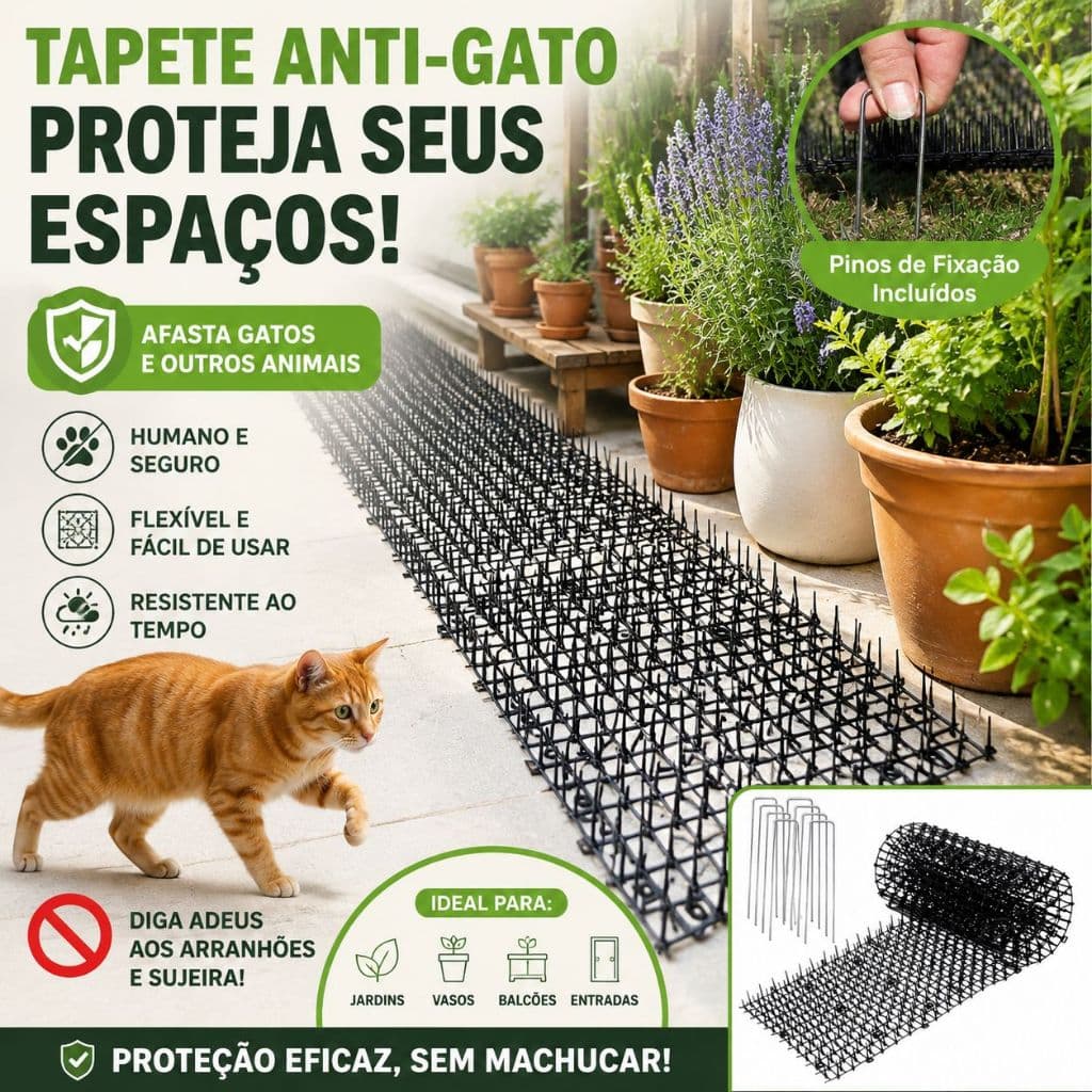 Almofada protetora para jardinagem de gatos e animais de estimação (2m x 30cm) não danifica animais de estimação, proteg