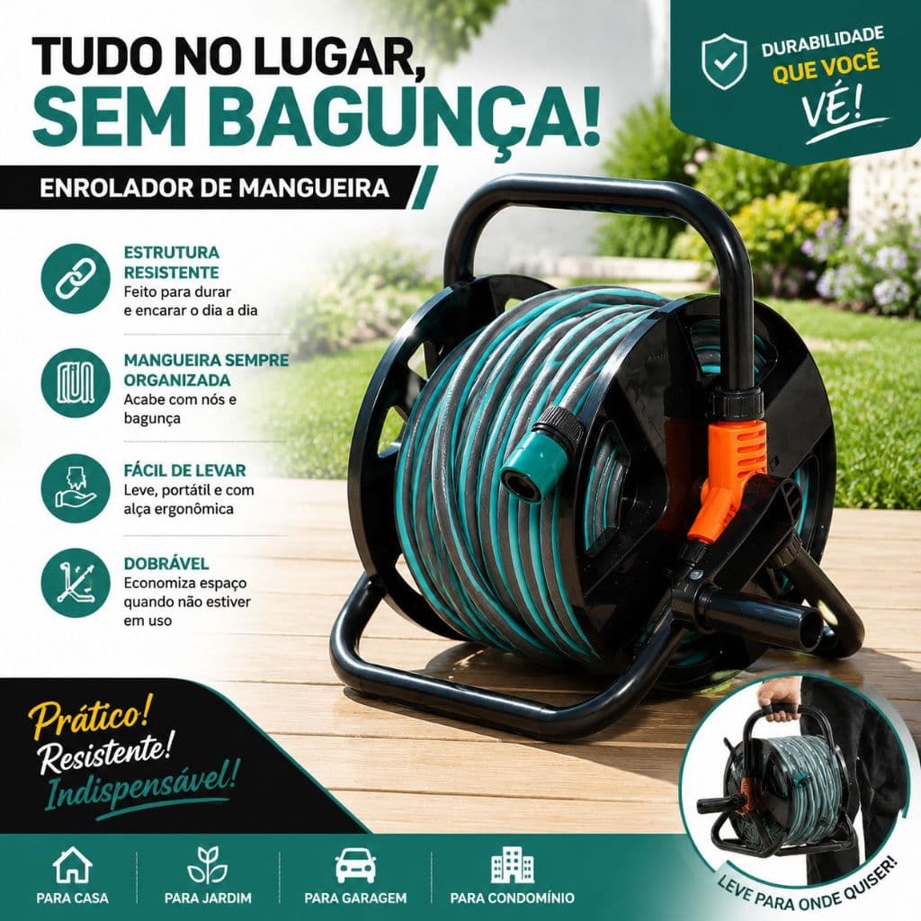 Jardim doméstico tubo de água armazenamento carro roda água quadro carretel tubo água armazenamento carro enrolamento tu