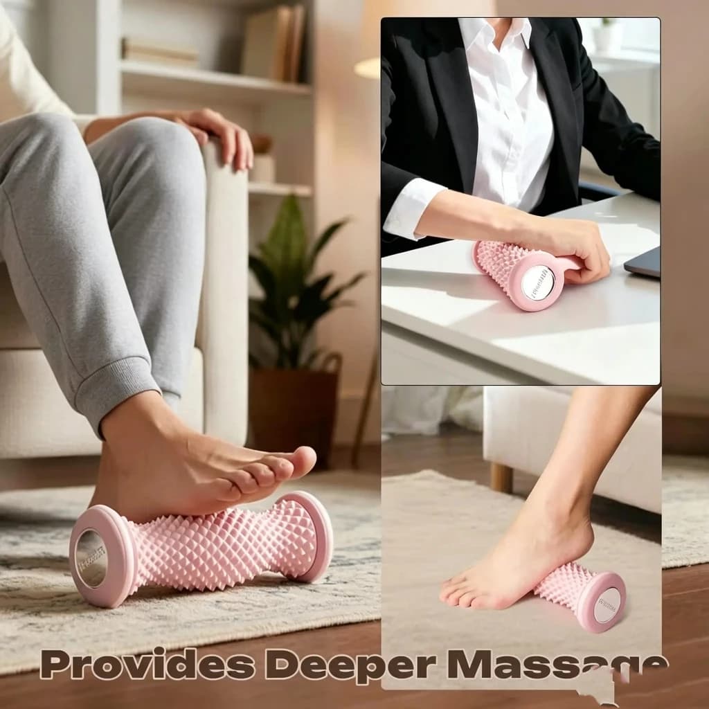 Massageador de Pés Rolo e Bola de Fáscia Plantar, Massagem Manual para Relaxamento Muscular